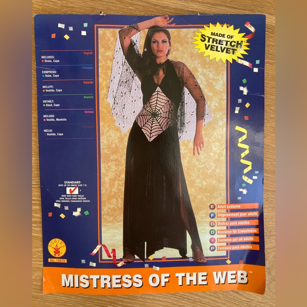 Rubie's Black Velvet Costume with Lace Cape